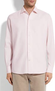 ZEGNA Cashco Cotton & Cashmere Oxford Button-Up Shirt