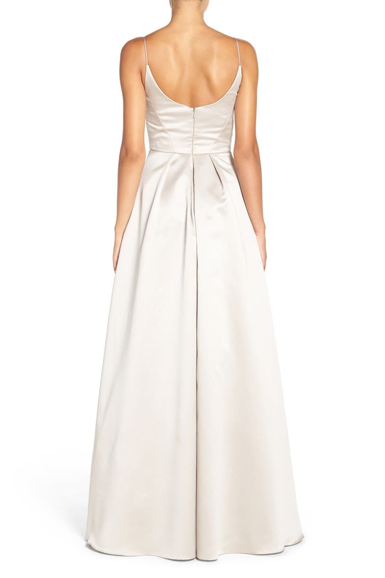 Sweetheart Neck Satin A-Line Gown, Alternate, color, CANDELIGHT