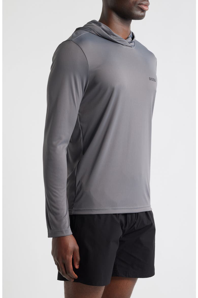 Hooded Long Sleeve Rashguard, Alternate, color, GREY