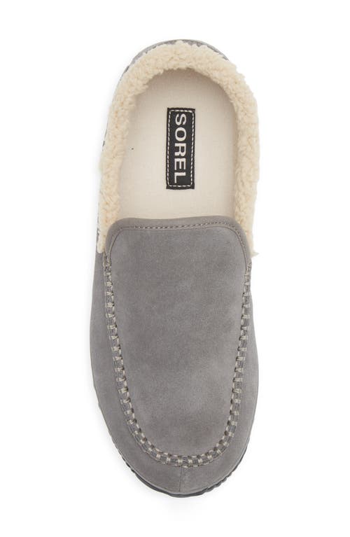 Sorel Dude Moc™ Faux Fur Lined Slipper In Gray