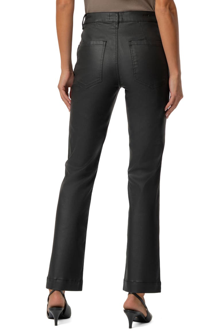 Kelsey Coated High Waist Flare Jeans, Alternate, color, MATTE BLACK