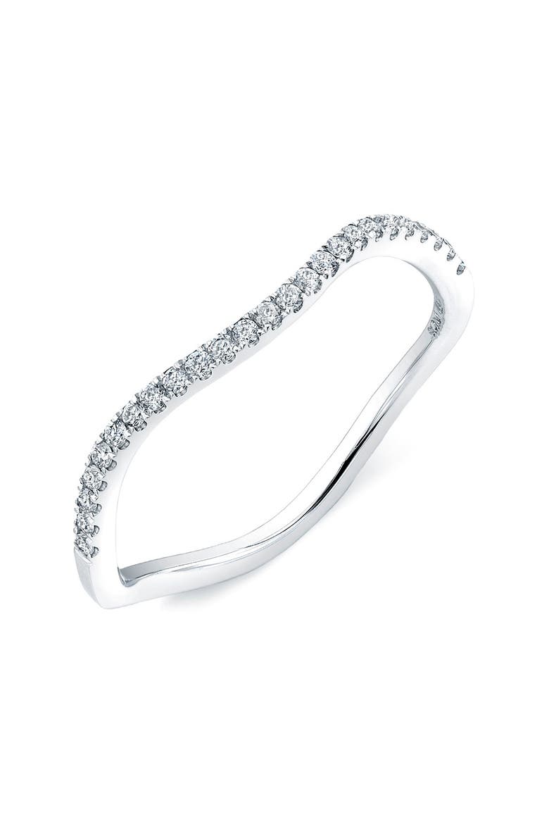 Stackable Wavy Diamond Ring (Nordstrom Exclusive), Main, color, WHITE GOLD