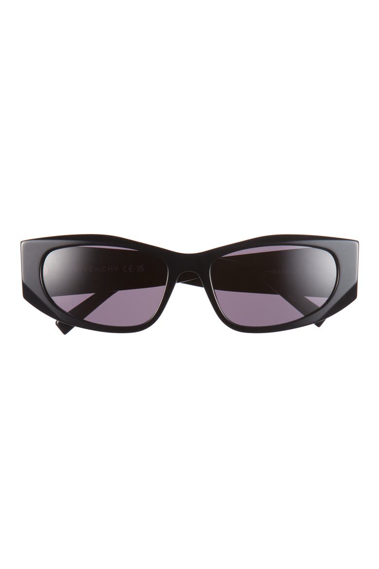 GV Day 56mm Geometric Sunglasses, Main, color, SHINY BLACK / SMOKE