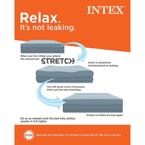 Intex Durabeam Comfortplush Air Mattress 22" Queen Blue Exclusive