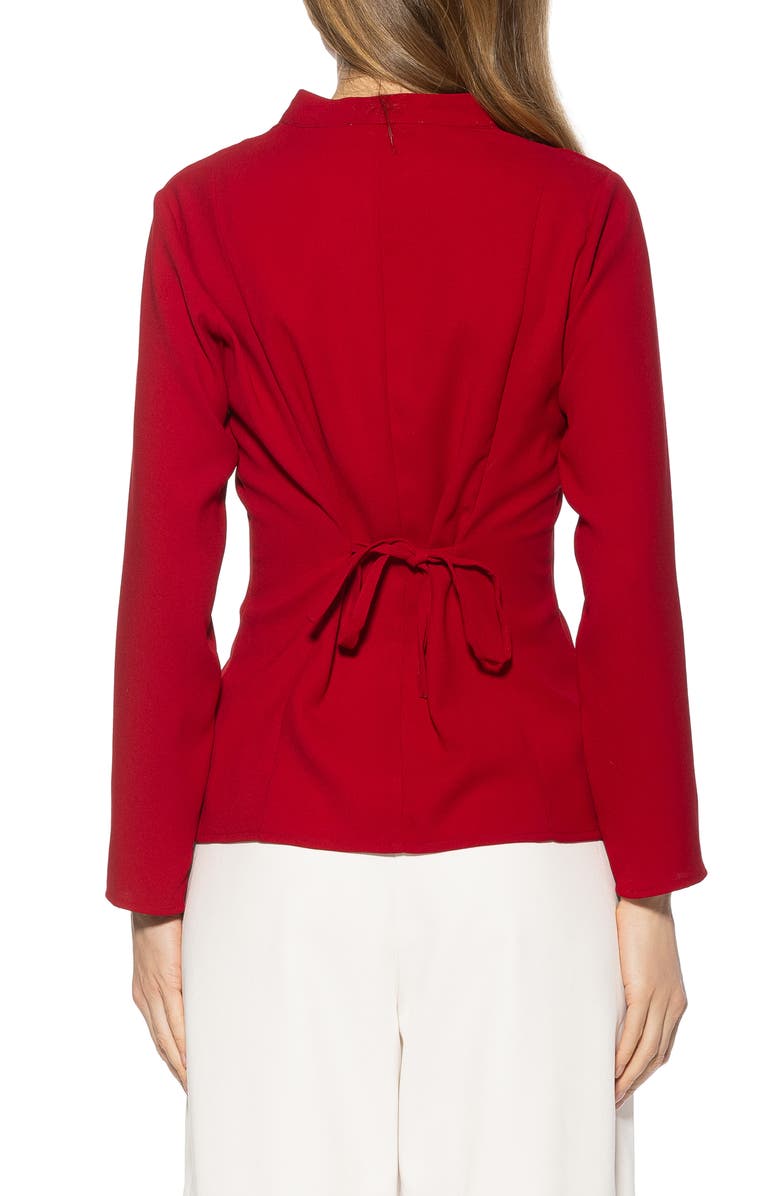 Alexia Admor Amaris Cinched Waist Button-Up Shirt, Alternate, color, Red