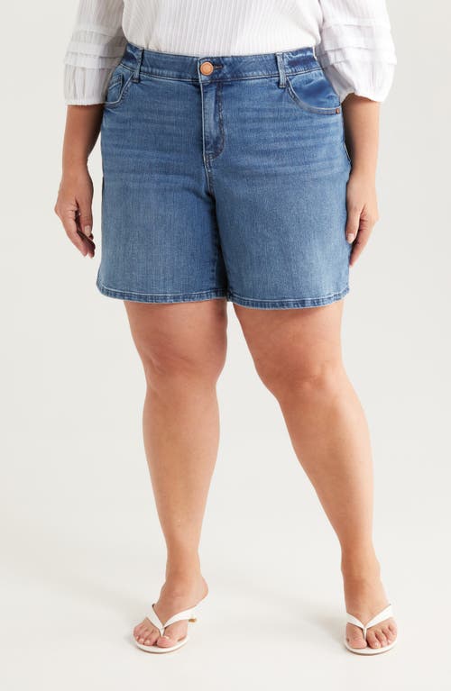 Wit & Wisdom High Waist Mid Thigh Relaxed Denim Shorts