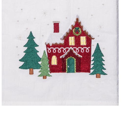 C & F Home C&f Home Christmas House Towel In Red