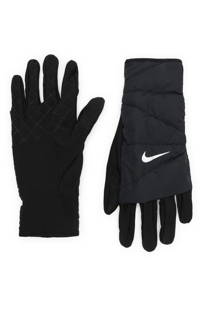 Nike Quilted Running Gloves, Main, color, 