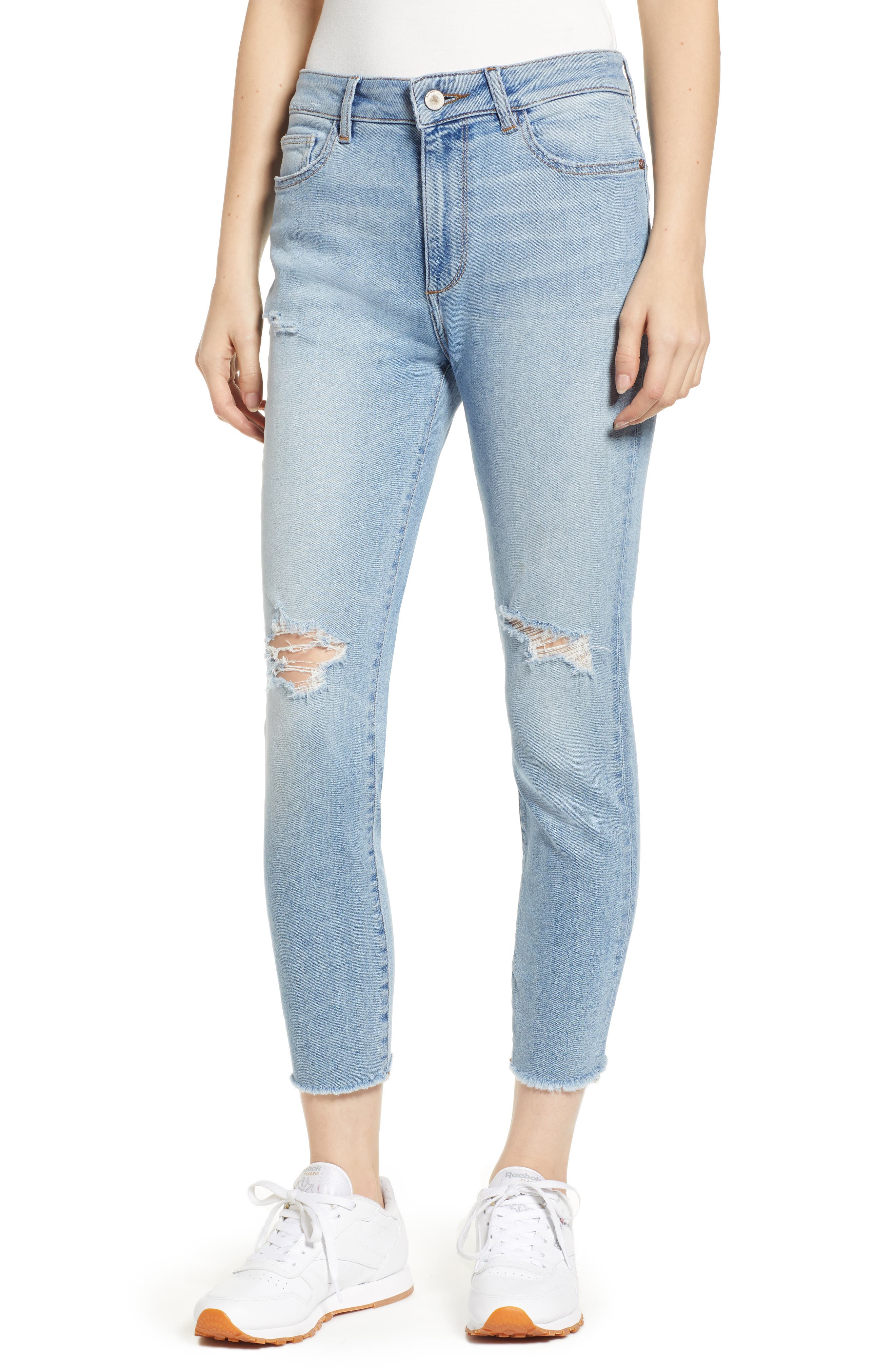 DL1961 Farrow Instaslim Ripped High Waist Crop Skinny Jeans