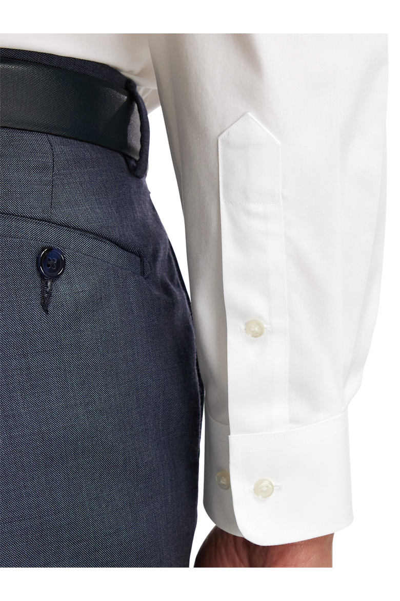 Slim Fit Non-iron Cotton Pinpoint Solid Spread Collar Dress Shirt, Alternate, color, White