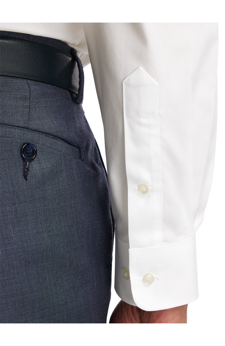 Paul Fredrick Slim Fit Non-iron Cotton Pinpoint Solid Spread Collar Dress Shirt, Alternate, color, White