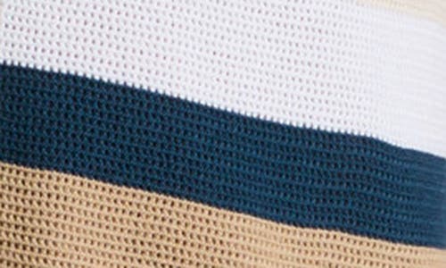Original Penguin Mesh Stripe Short Sleeve Cardigan In Birch