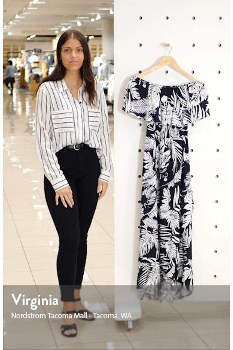 Gardenia Off the Shoulder High/Low Dress video
