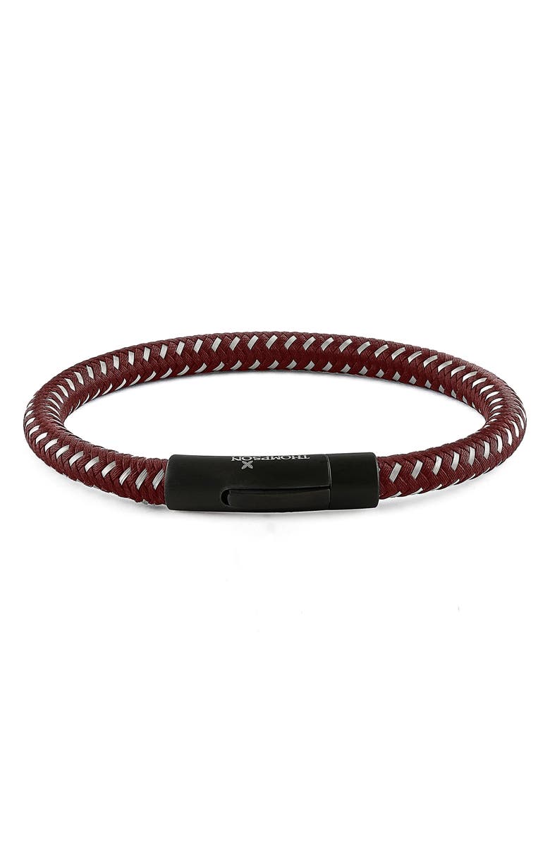 Tateossian Thompson Braided Bracelet, Main, color, Red