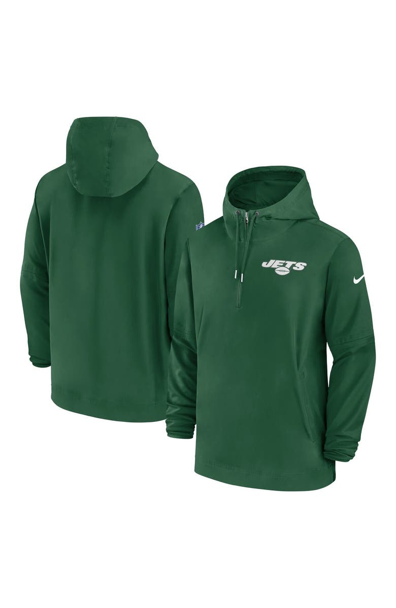 Nike Men's Nike Green New York Jets Sideline Half-Zip Hoodie, Main, color, 