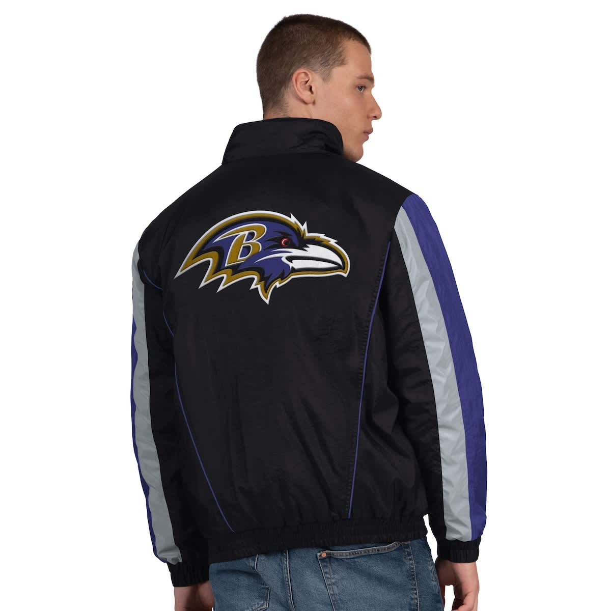Men's Starter  Black Baltimore Ravens Thursday Night Gridiron Half-Zip Jacket - image 2