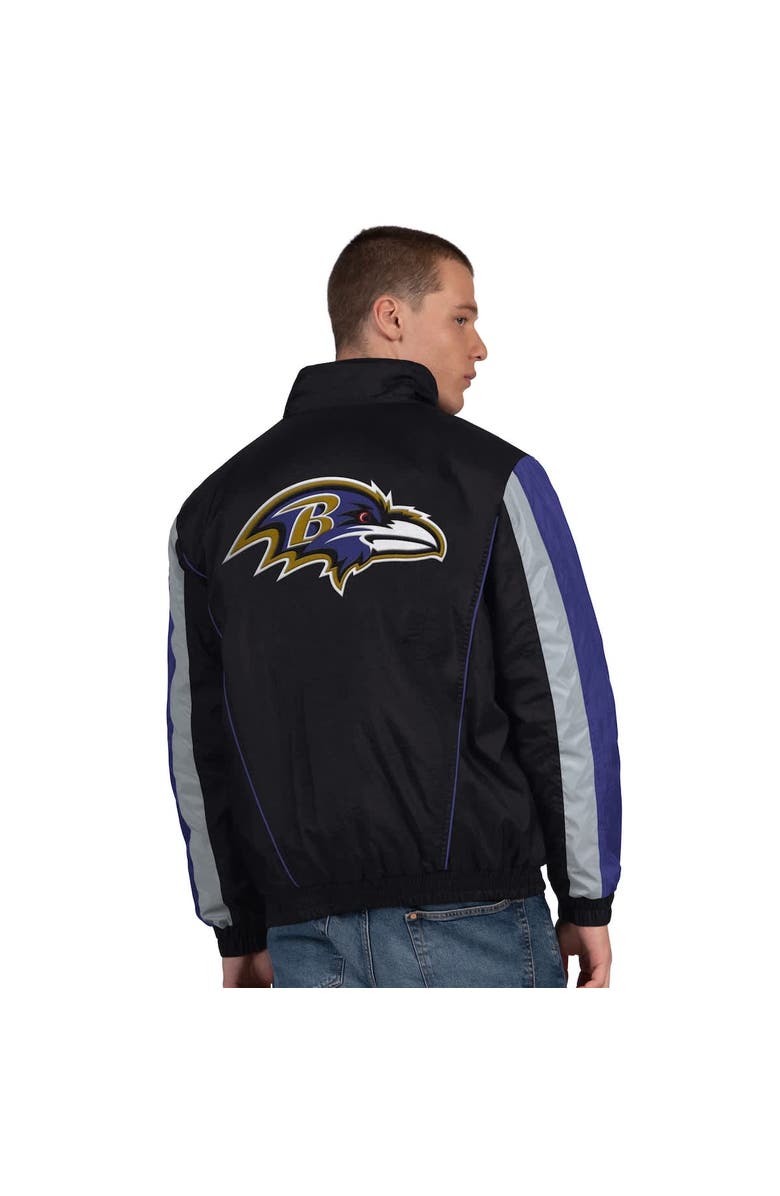 STARTER Men's Starter  Black Baltimore Ravens Thursday Night Gridiron Half-Zip Jacket, Alternate, color, Black