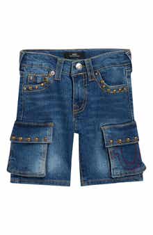 True Religion Kids' Studded High Rise Denim Shorts