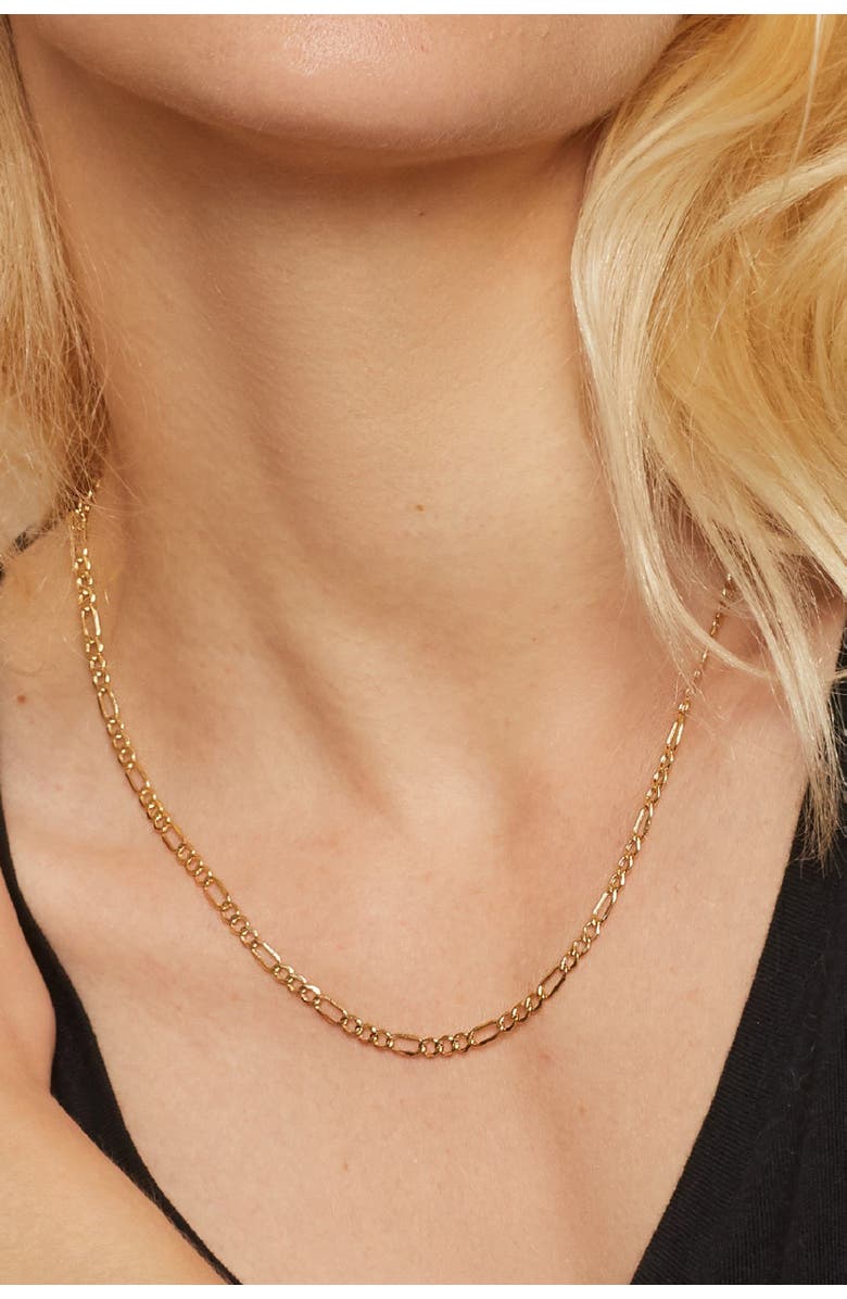 Oradina 14K Gold Florentine Figaro Necklace, Alternate, color, Yellow Gold