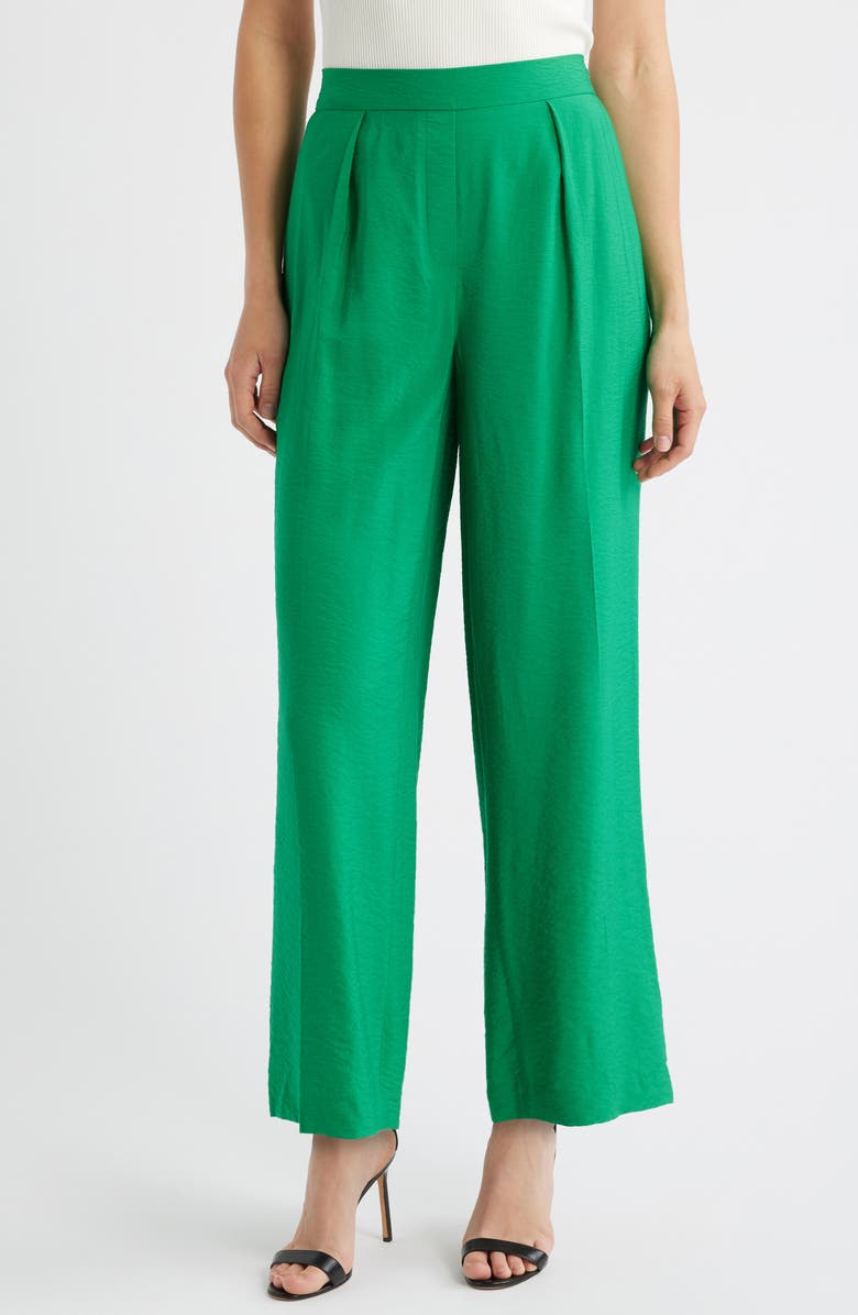 Anne Klein Pleated Pull-On Wide Leg Pants, Main, color, 
