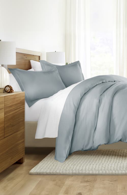 Homespun Vintage Washed Cotton Duvet Cover & Sham Set In Blue