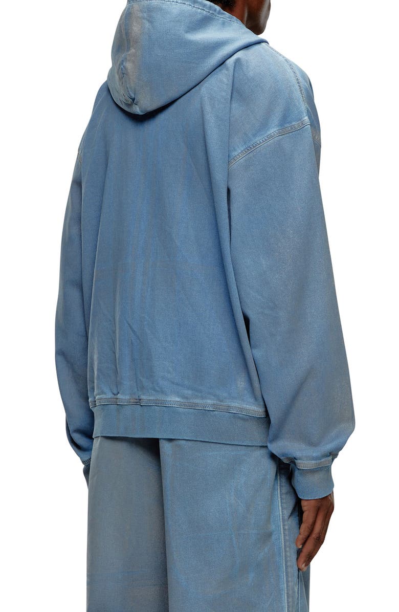 DIESEL<sup>®</sup> D-Gir-S Track Tie Dye Denim Zip-Up Hoodie, Alternate, color,