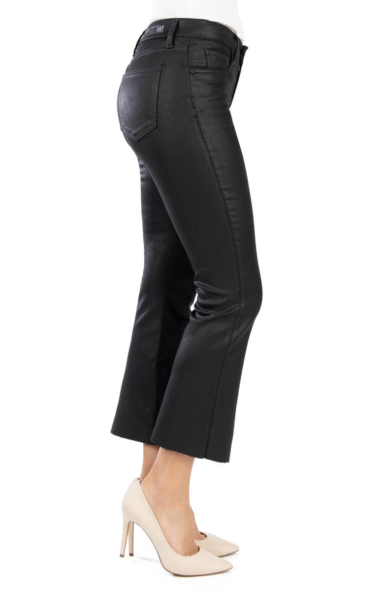KUT from the Kloth Kelsey Crop Kick Flare Jeans, Alternate, color, Black Jm