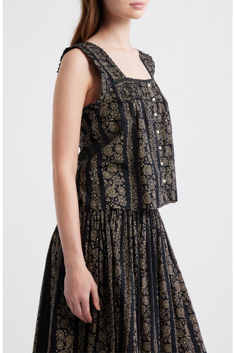 The Victorian Lace Trim Tank, Alternate, color, BLACK AND CREAM TOKEN FLORAL