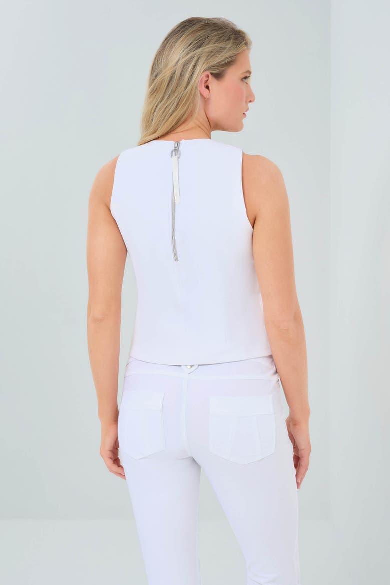 Marietta Performance Twill Fitted Top, Alternate, color, White