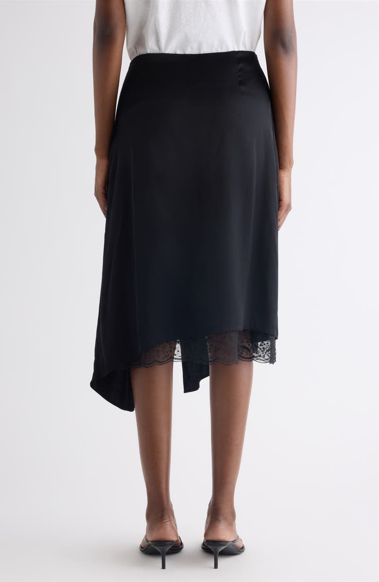 Acne Studios Inouka Layered Satin & Lace Skirt, Alternate, color, Black