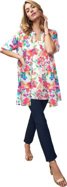 Jessica London Georgette Button Front Tunic