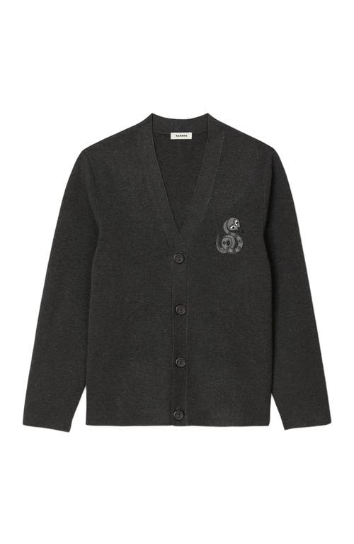 Sandro Cardigan With Snake Detail In Lime