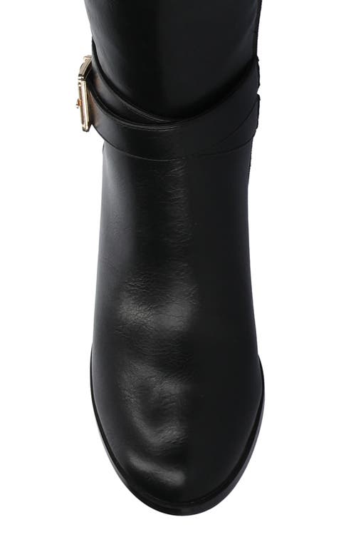 Journee Collection Wide Width Wide Calf Womens Londyn Tru Comfort Foam Stacked Block Heel Square Toe Boots In Black