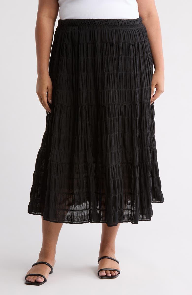 MAX STUDIO Textured Maxi Skirt, Main, color, Black