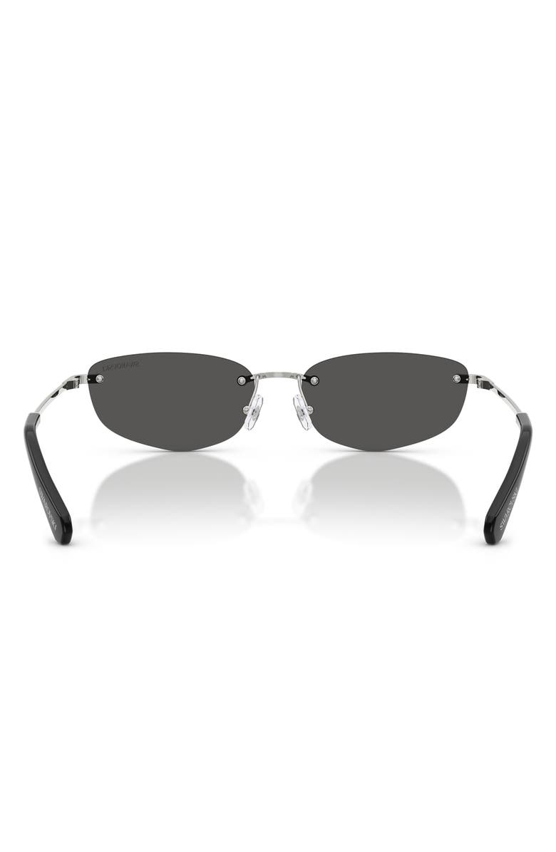 Swarovski 57mm Irregular Sunglasses, Alternate, color, Silver / Dark Grey