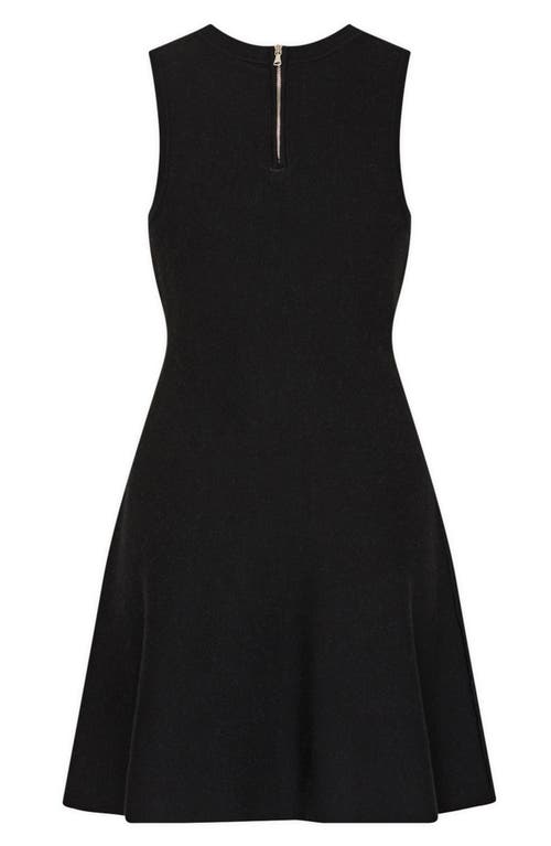 Milly Placed Floral Knit Fit & Flare Dress In Black/ecru