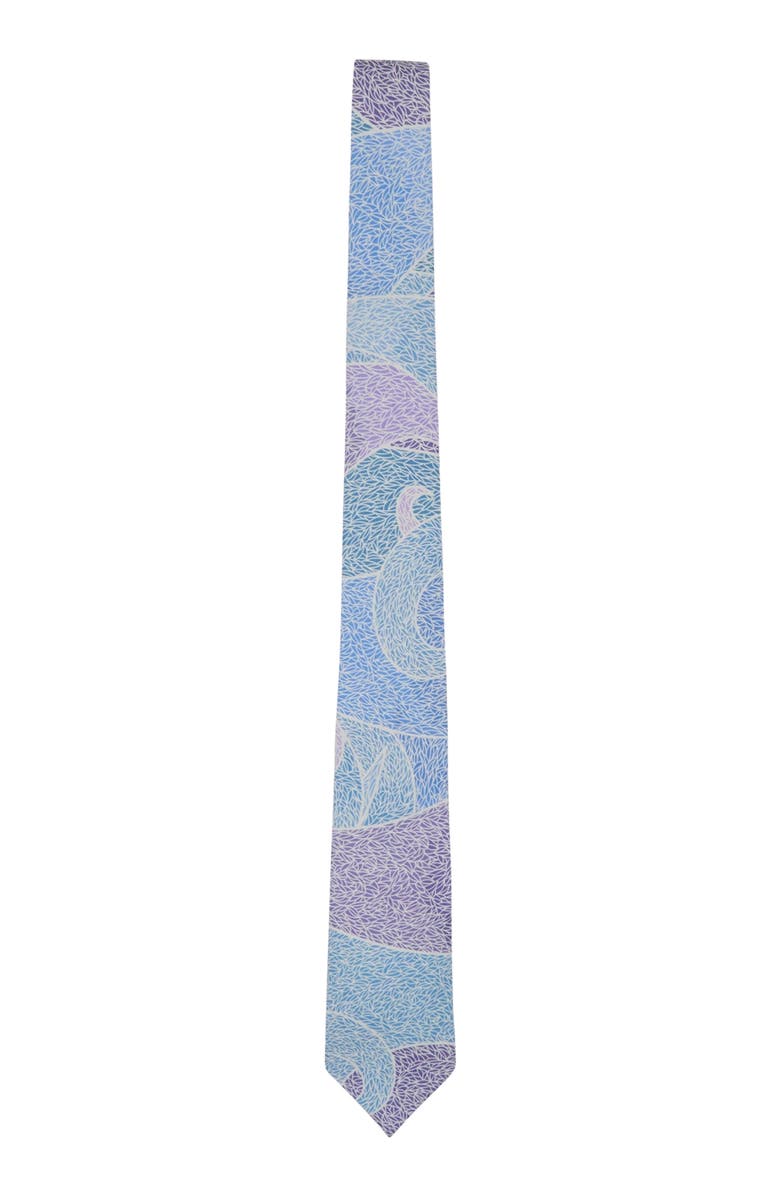 Lords of Harlech Grain Paisley Womens Printed Tie, Main, color, Grain Paisley Teal