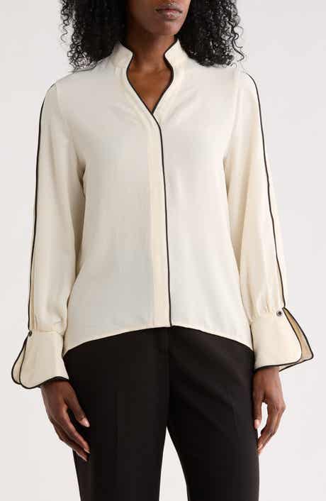 High Neck Popover Blouse