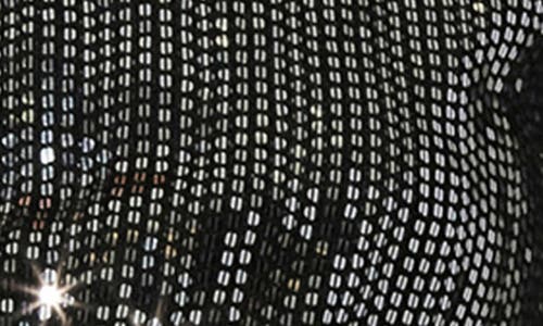 Astr The Label Metallic Sequin Long Sleeve Peplum Top In Multi