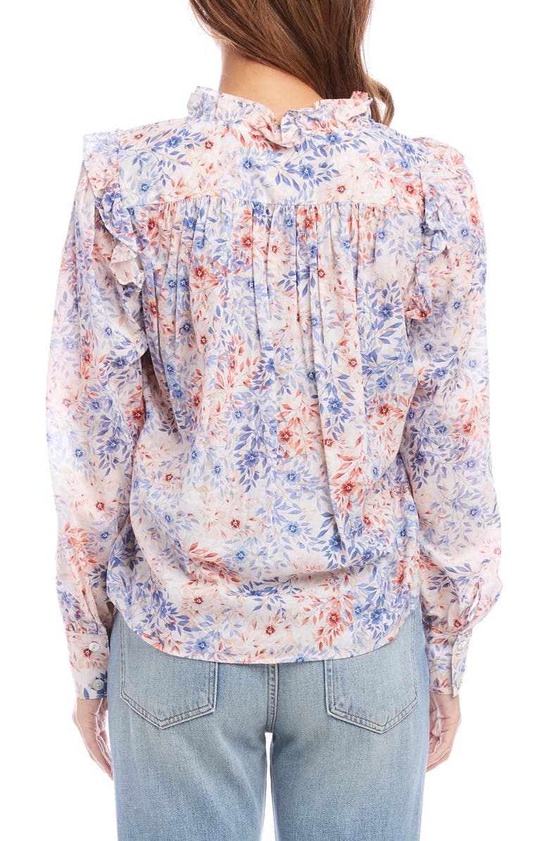 FIFTEEN TWENTY Floral Ruffle Trim Button-Up Shirt, Alternate, color,