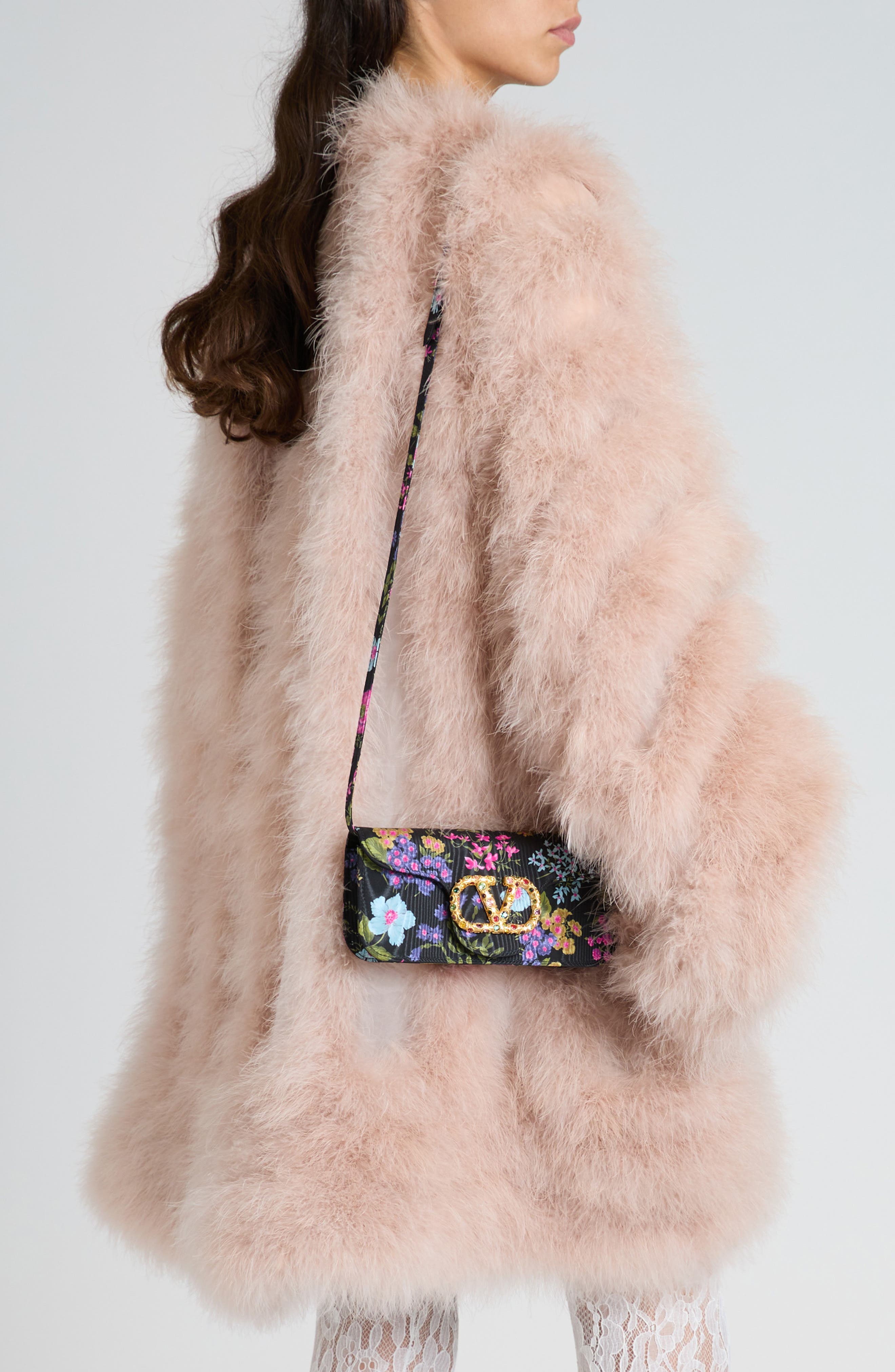 Valentino Garavani Locò Jewel Floral Moiré Clutch, Alternate, color, 