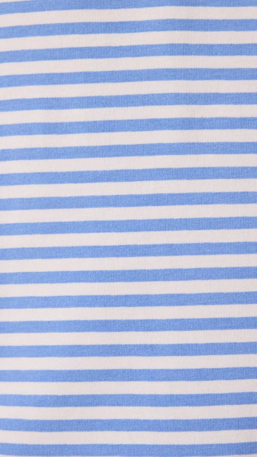 The Cat's Pajamas Pima Knit Cropped Pajama Set In Blue