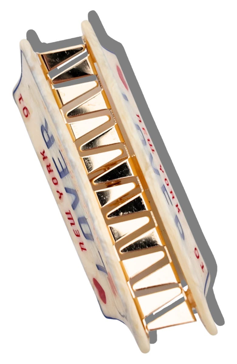 Solar Eclipse Hand Painted New York License Plate Claw Clip, Alternate, color, 