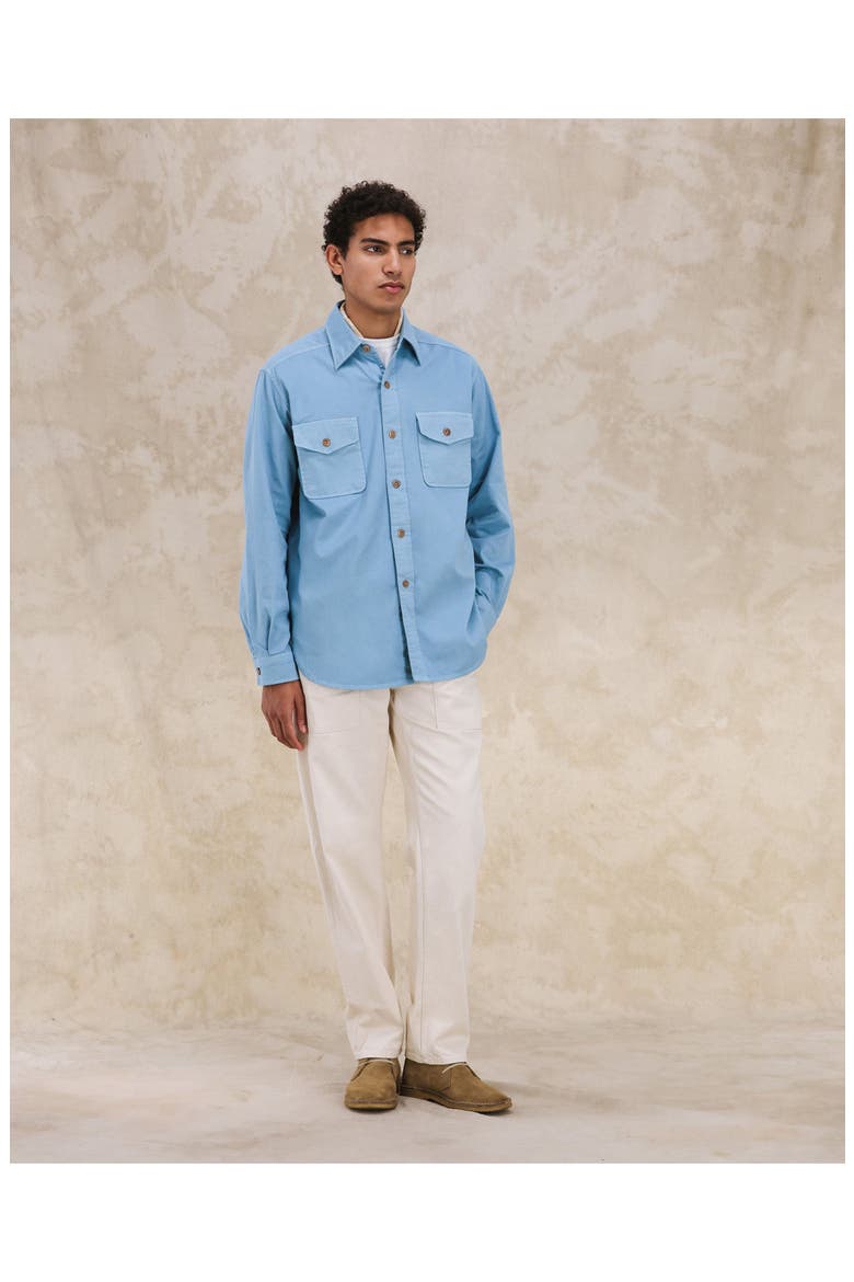 CPO Cotton Overshirt, Alternate, color, SKY