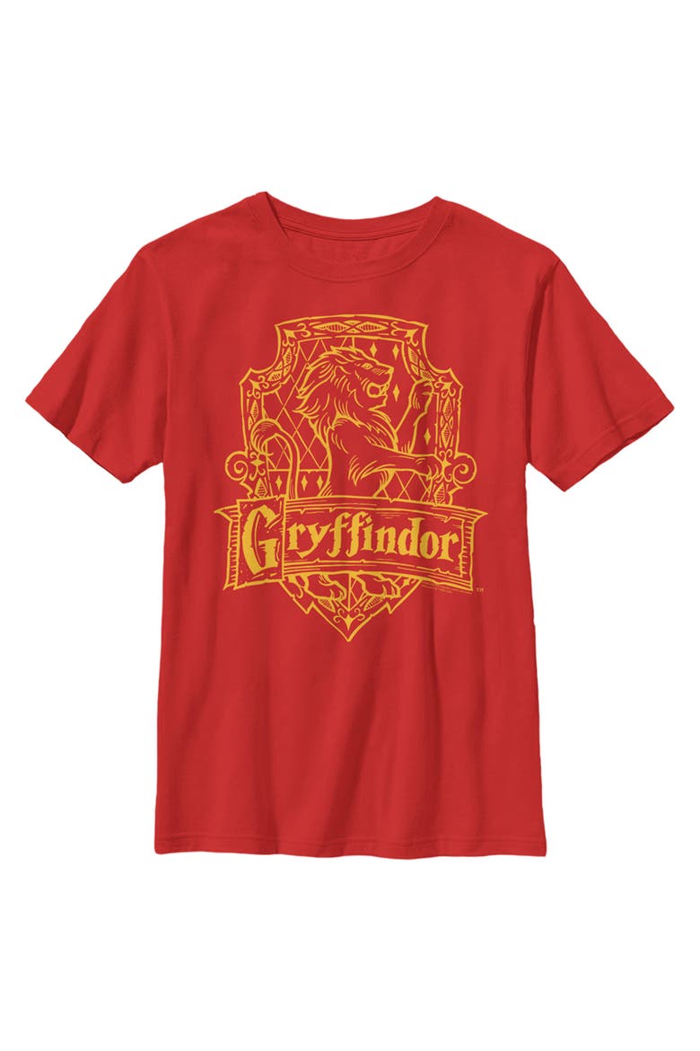 Boy's Harry Potter Gryffindor Line Art Crest  Graphic T-Shirt, Main, color, Red
