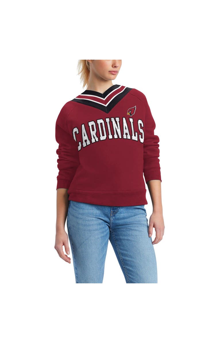 Tommy Hilfiger Women's Tommy Hilfiger Cardinal Arizona Cardinals Heidi V-Neck Pullover Sweatshirt, Alternate, color, Cardinal