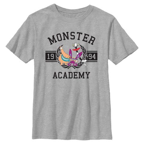 Boy's Aaahh!!! Real Monsters 1994 Academy Varsity Badge  Graphic T-Shirt