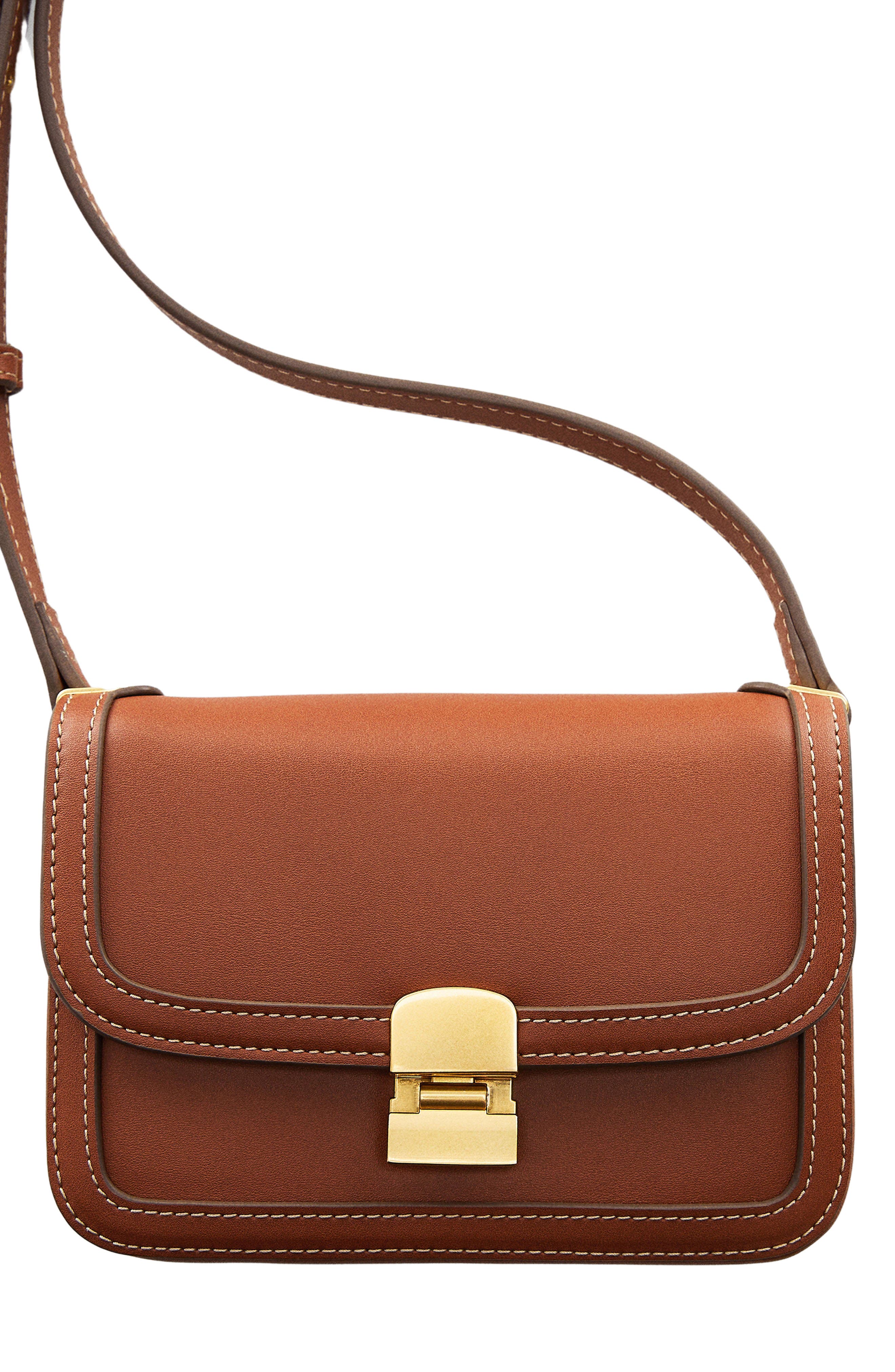 MANGO Faux Leather Crossbody Bag, Alternate, color, 