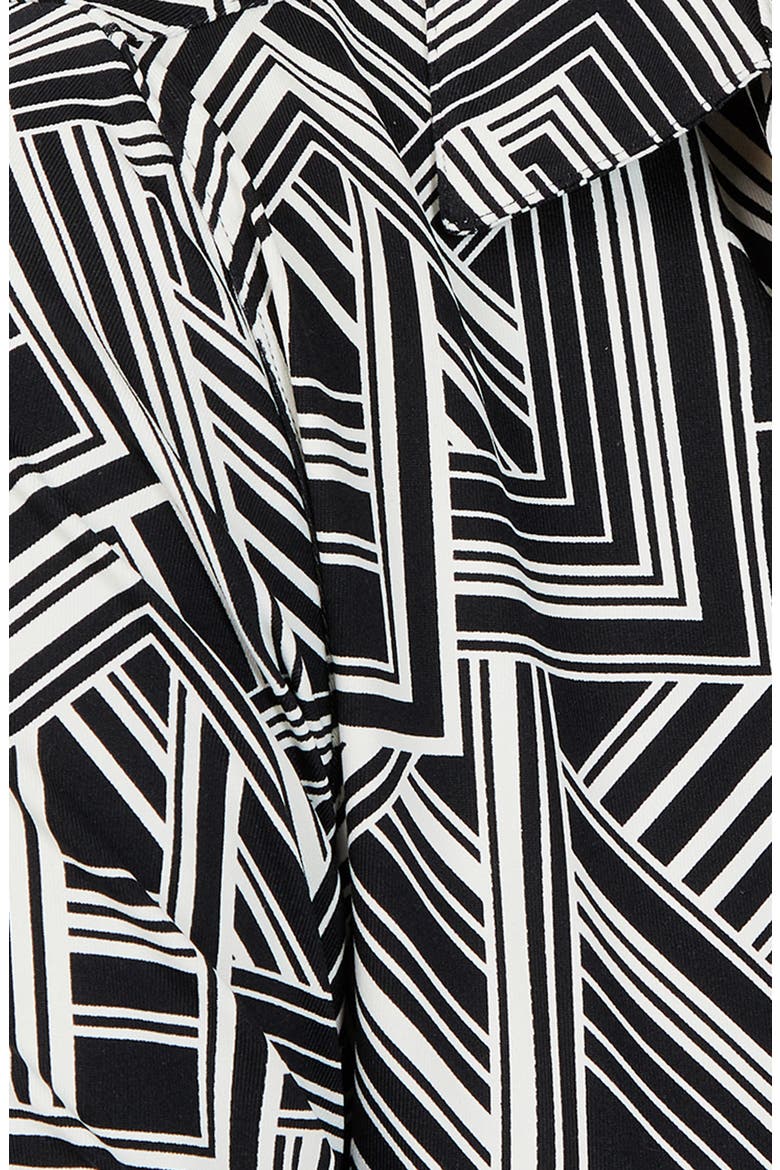 Mary Geometric Print Button-Up Shirt, Alternate, color, BLACK
