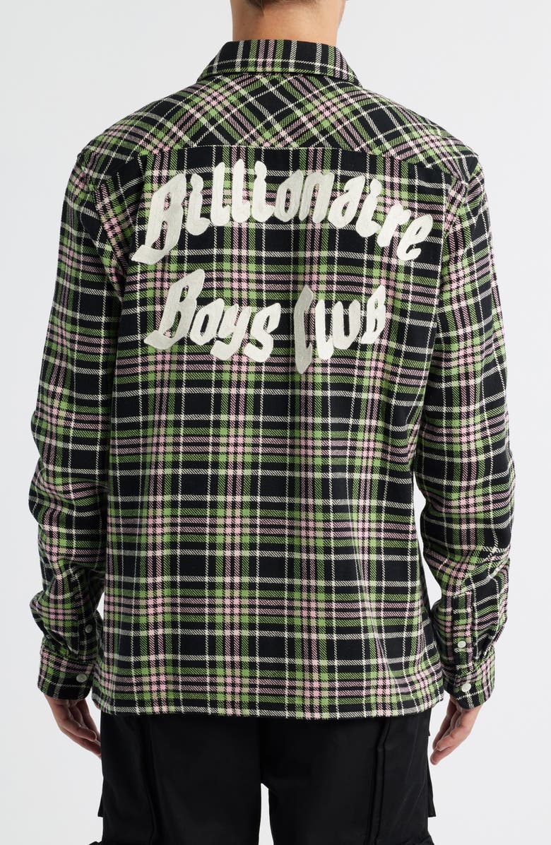 Billionaire Boys Club BB Club Plaid Button-Up Shirt, Alternate, color, Black